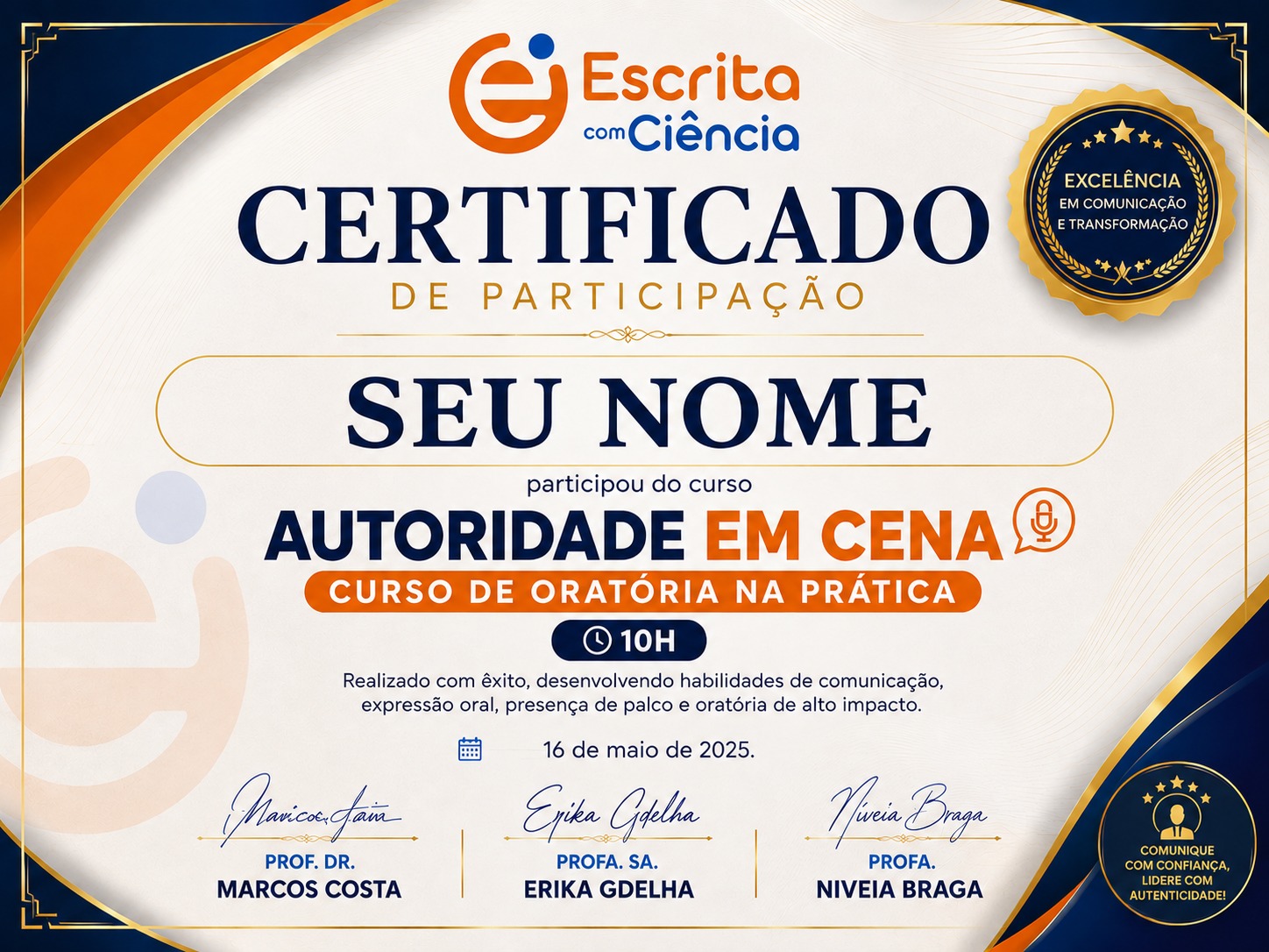 Certificado Autoridade em Cena