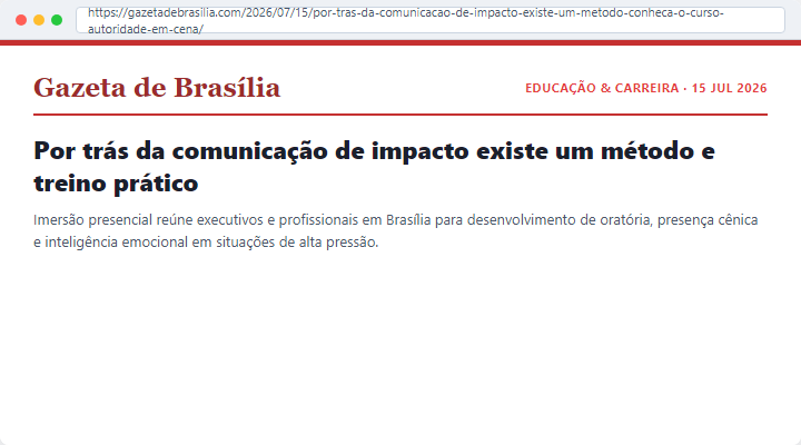 Publicação na Gazeta de Brasília