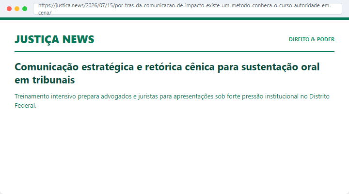 Publicação no Justiça News